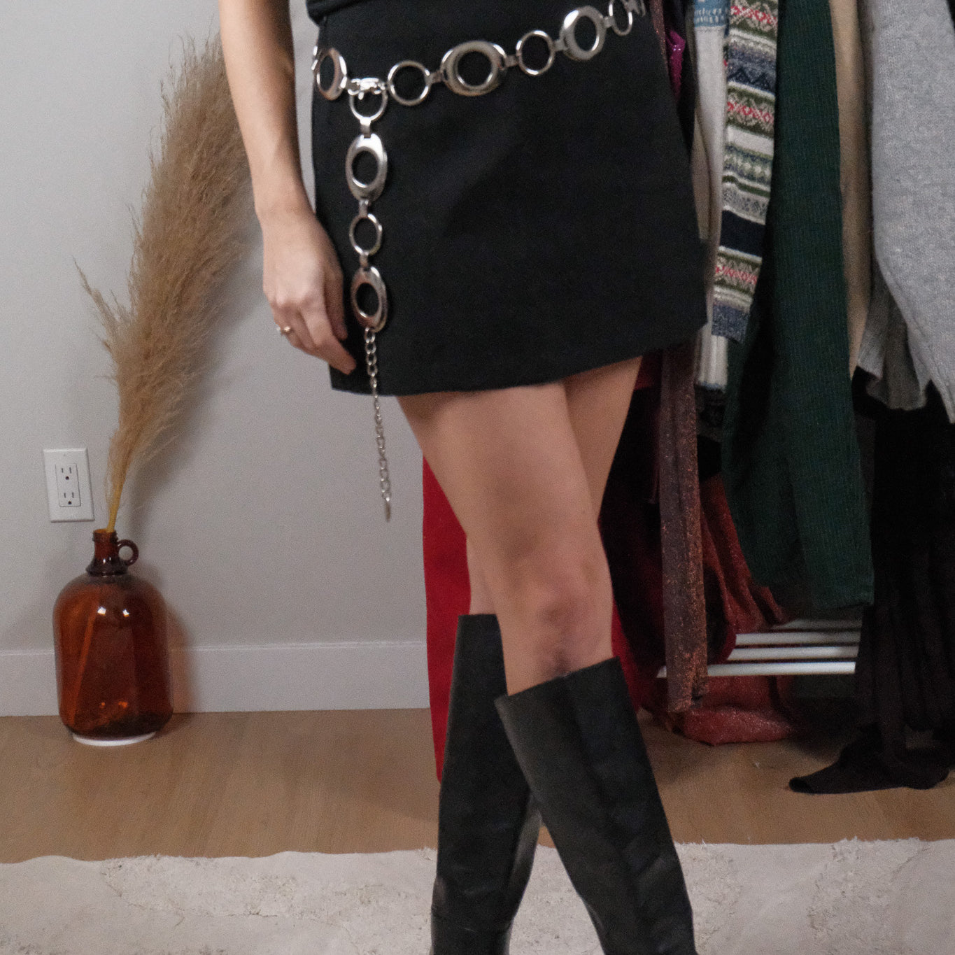 Vintage x Nine West x Silver Chain Belt (L)