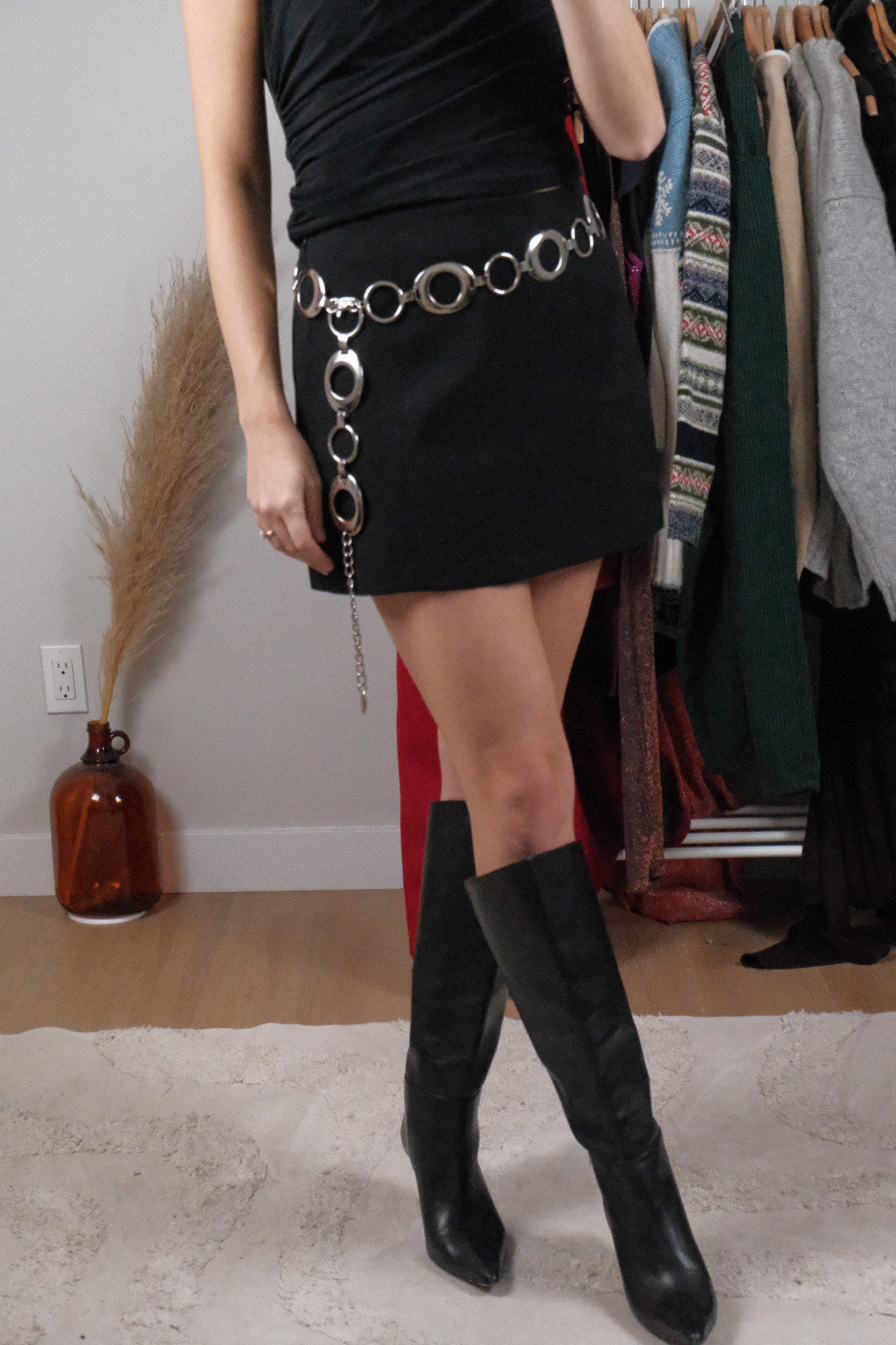 Vintage x Nine West x Silver Chain Belt (L)