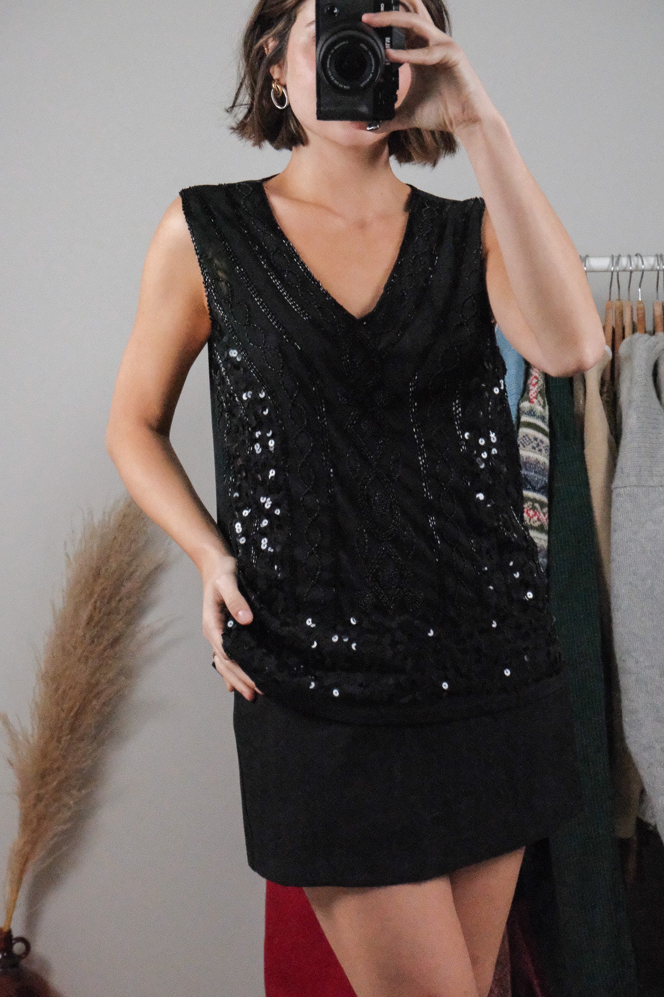 Vintage x Sequin/Beaded Tank (L)