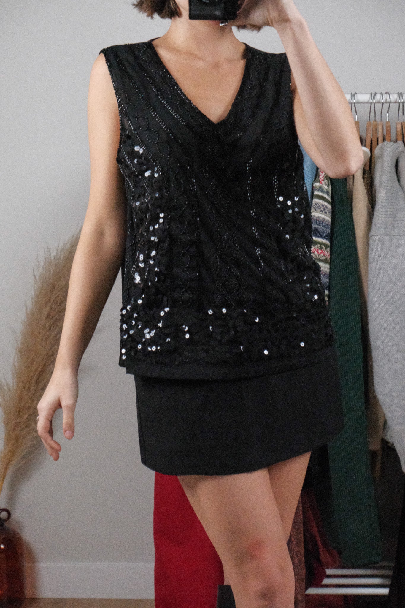Vintage x Sequin/Beaded Tank (L)
