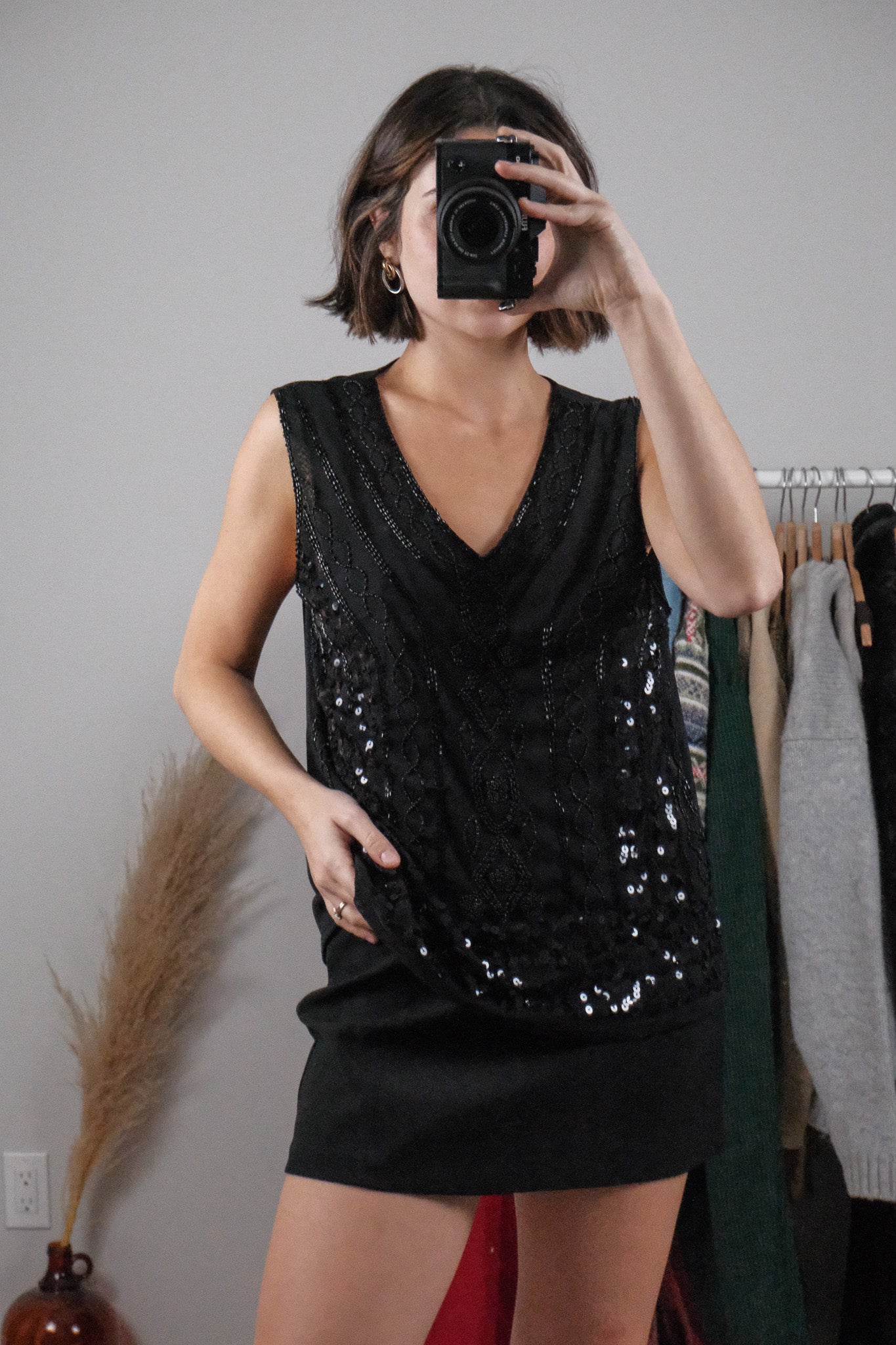 Vintage x Sequin/Beaded Tank (L)