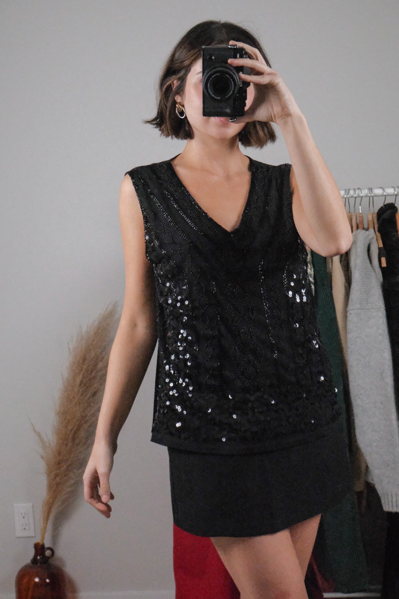 Vintage x Sequin/Beaded Tank (L)