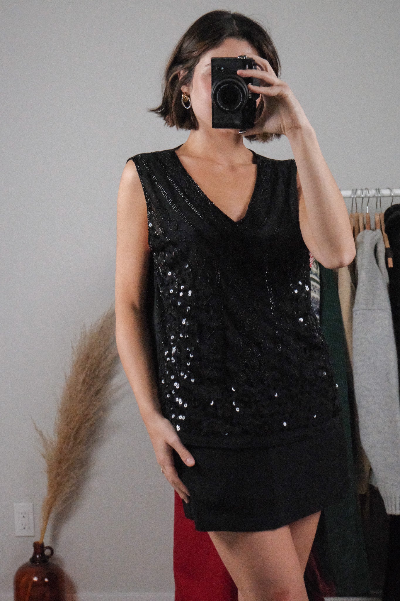 Vintage x Sequin/Beaded Tank (L)