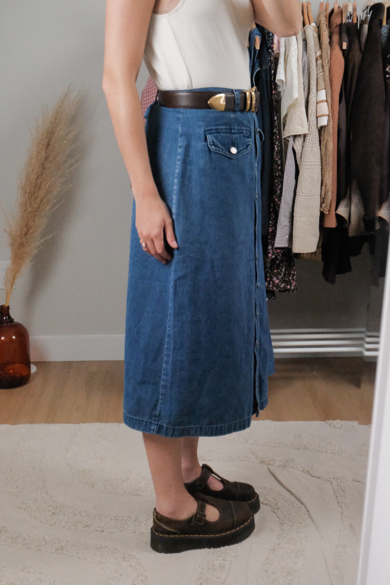 Vintage x Denim Button Skirt (12/14)