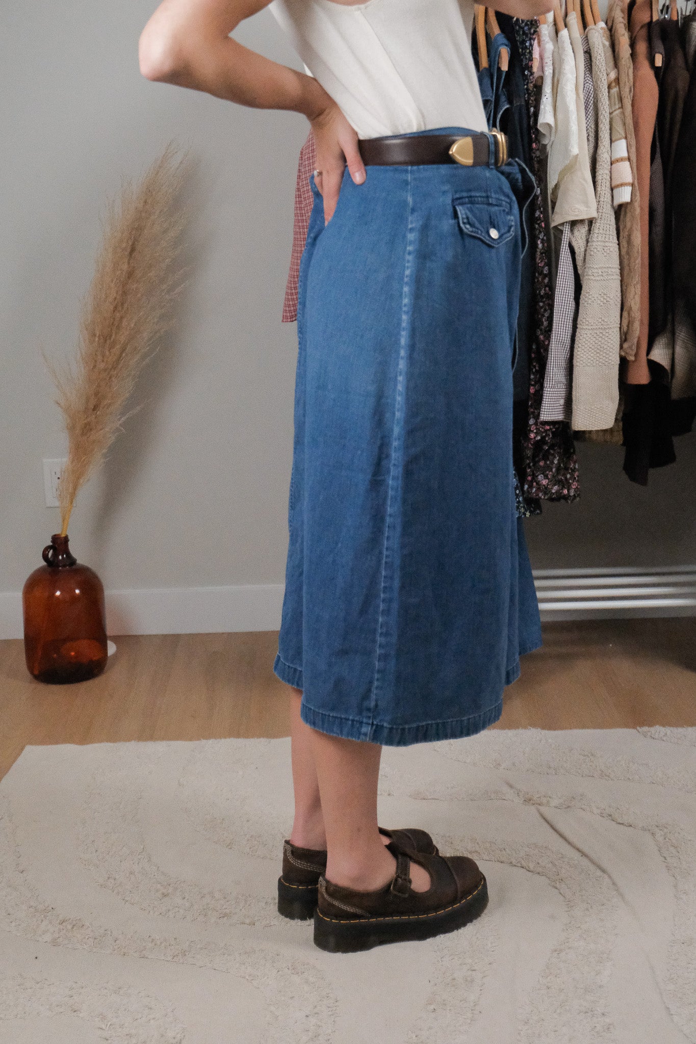 Vintage x Denim Button Skirt (12/14)