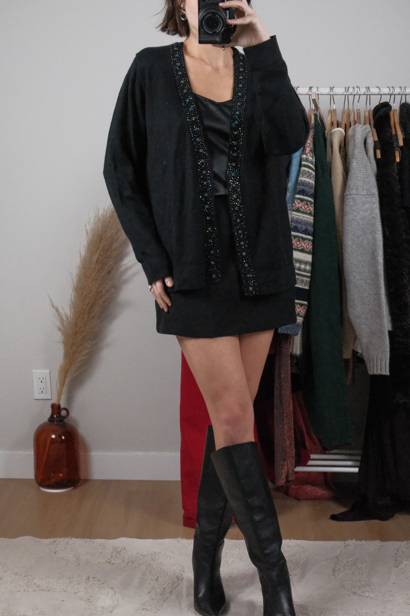 Vintage x Angora Beaded Cardigan (L)