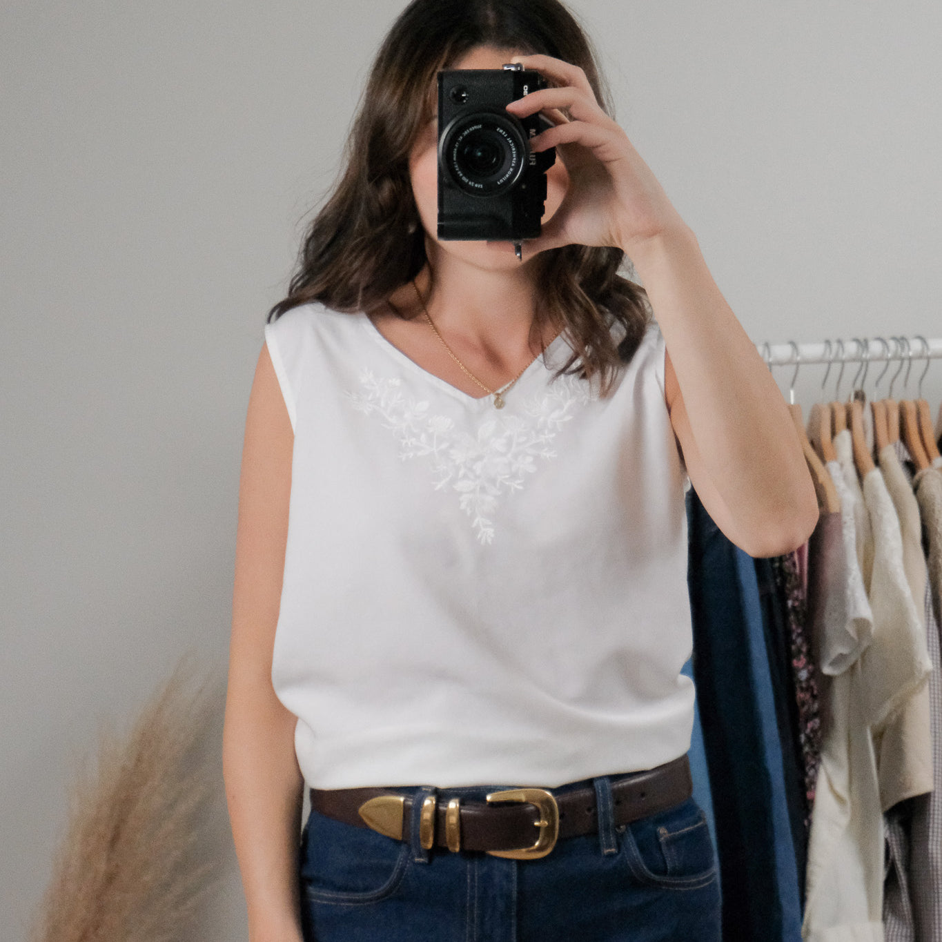 Vintage x Embroidered Tank (L)