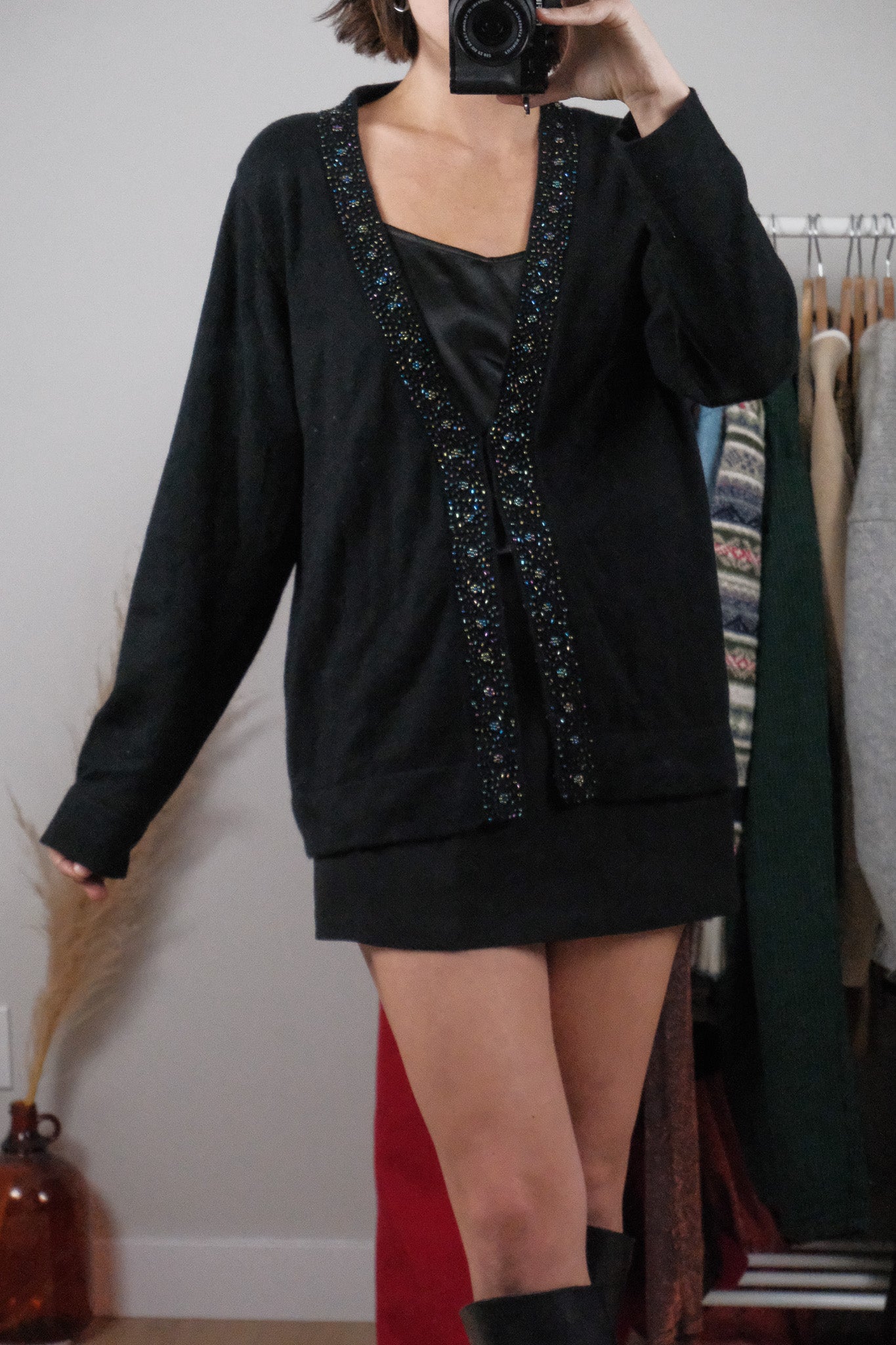 Vintage x Angora Beaded Cardigan (L)