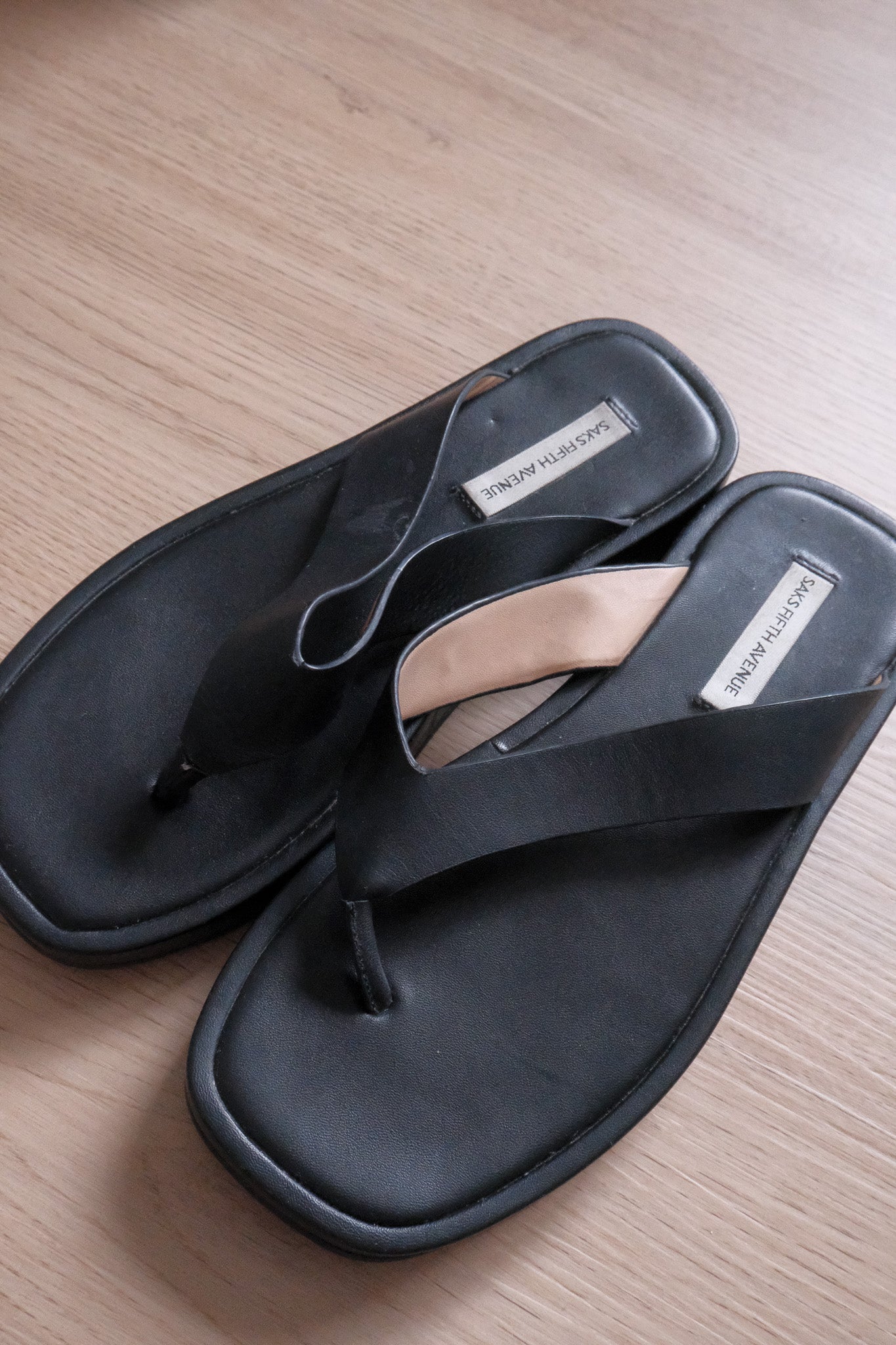 Saks Fifth Avenue x Leather Platform Flip Flops (6)