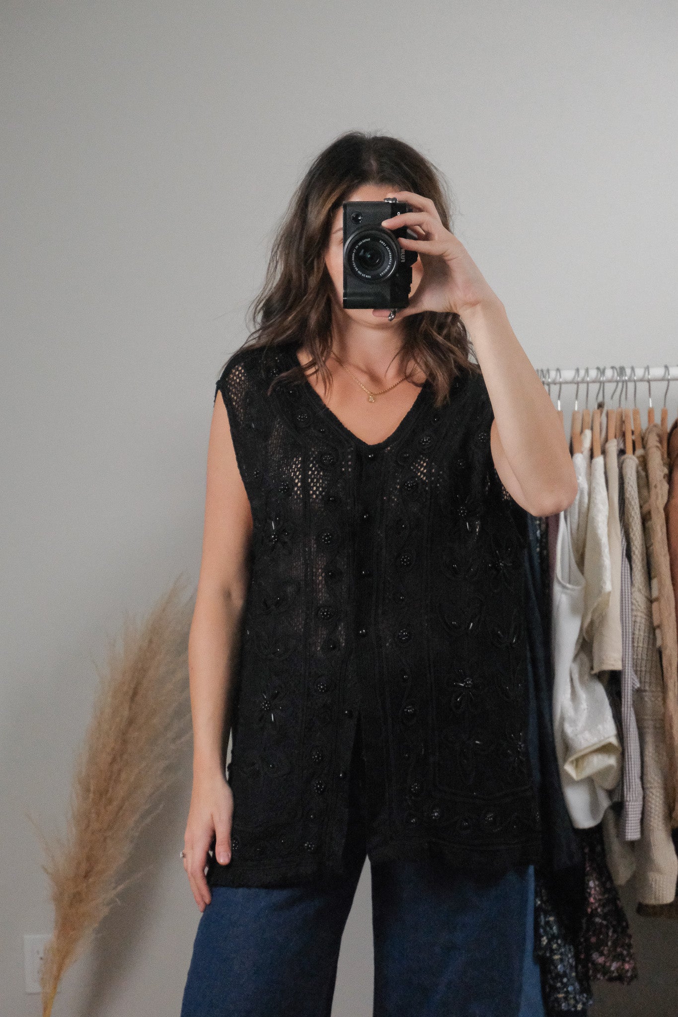 Vintage x Beaded Vest (L)