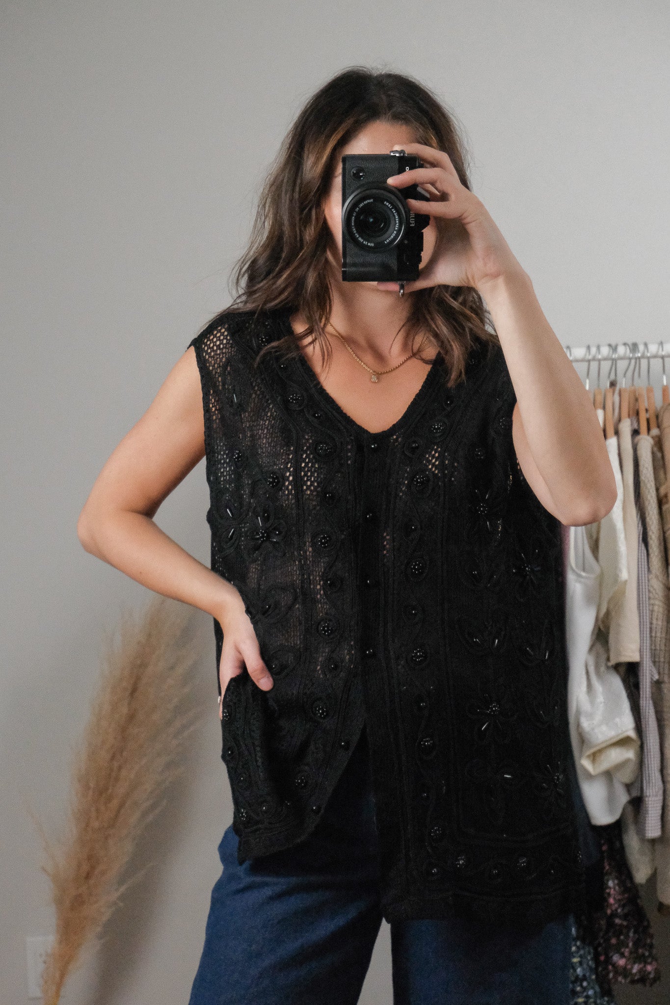 Vintage x Beaded Vest (L)