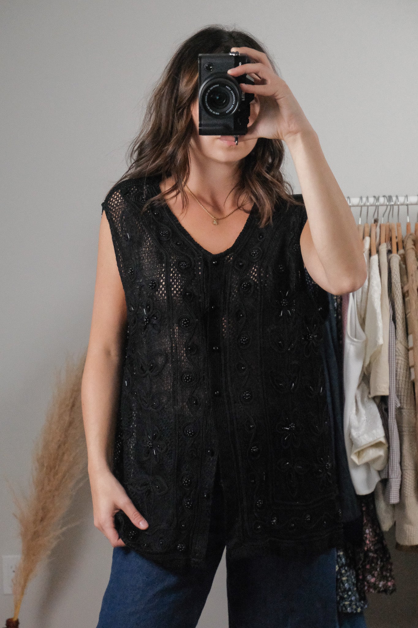 Vintage x Beaded Vest (L)