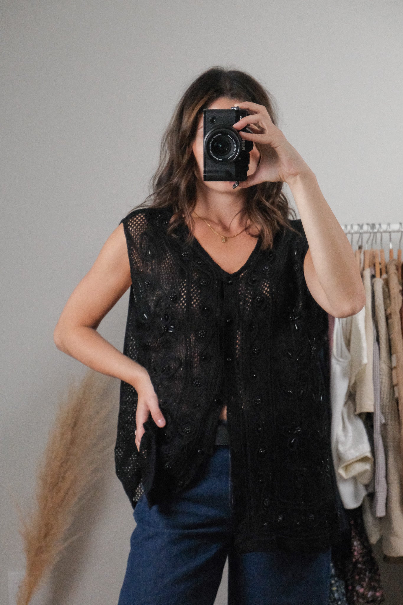 Vintage x Beaded Vest (L)