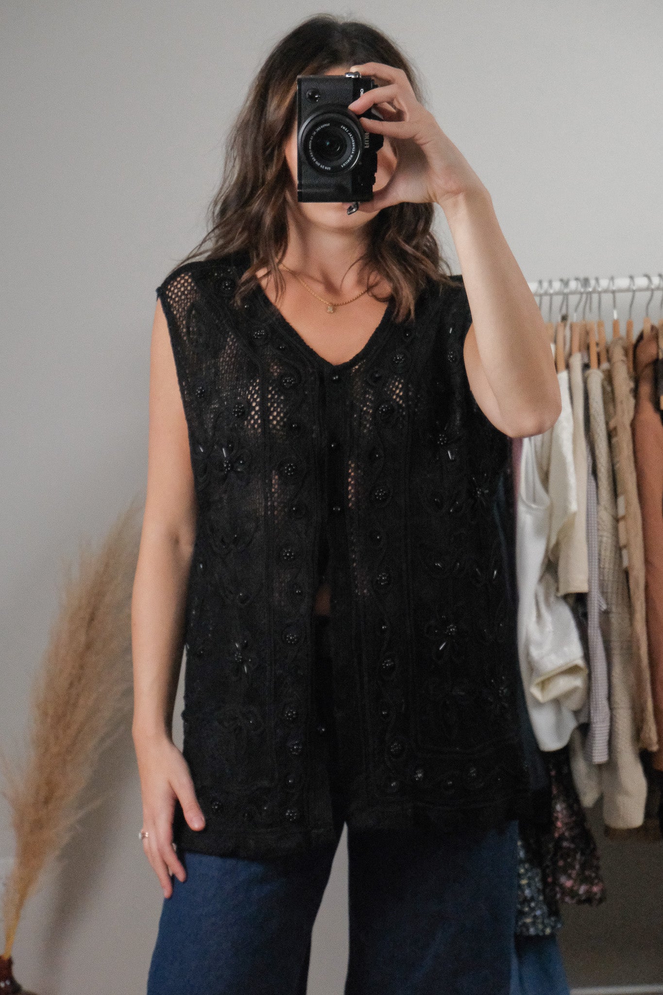 Vintage x Beaded Vest (L)