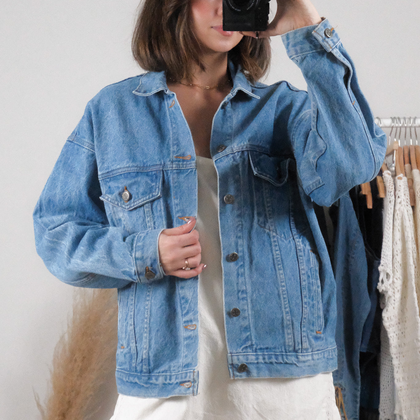 Made in USA x Vintage x Denim Embossed Jacket (XS-M)