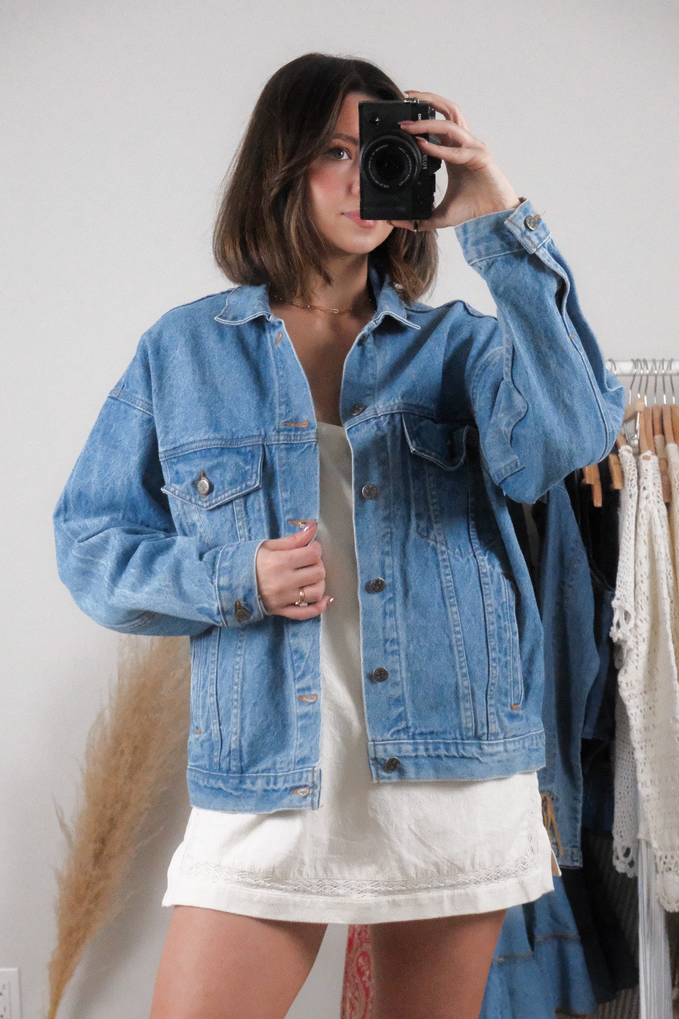 Made in USA x Vintage x Denim Embossed Jacket (XS-M)