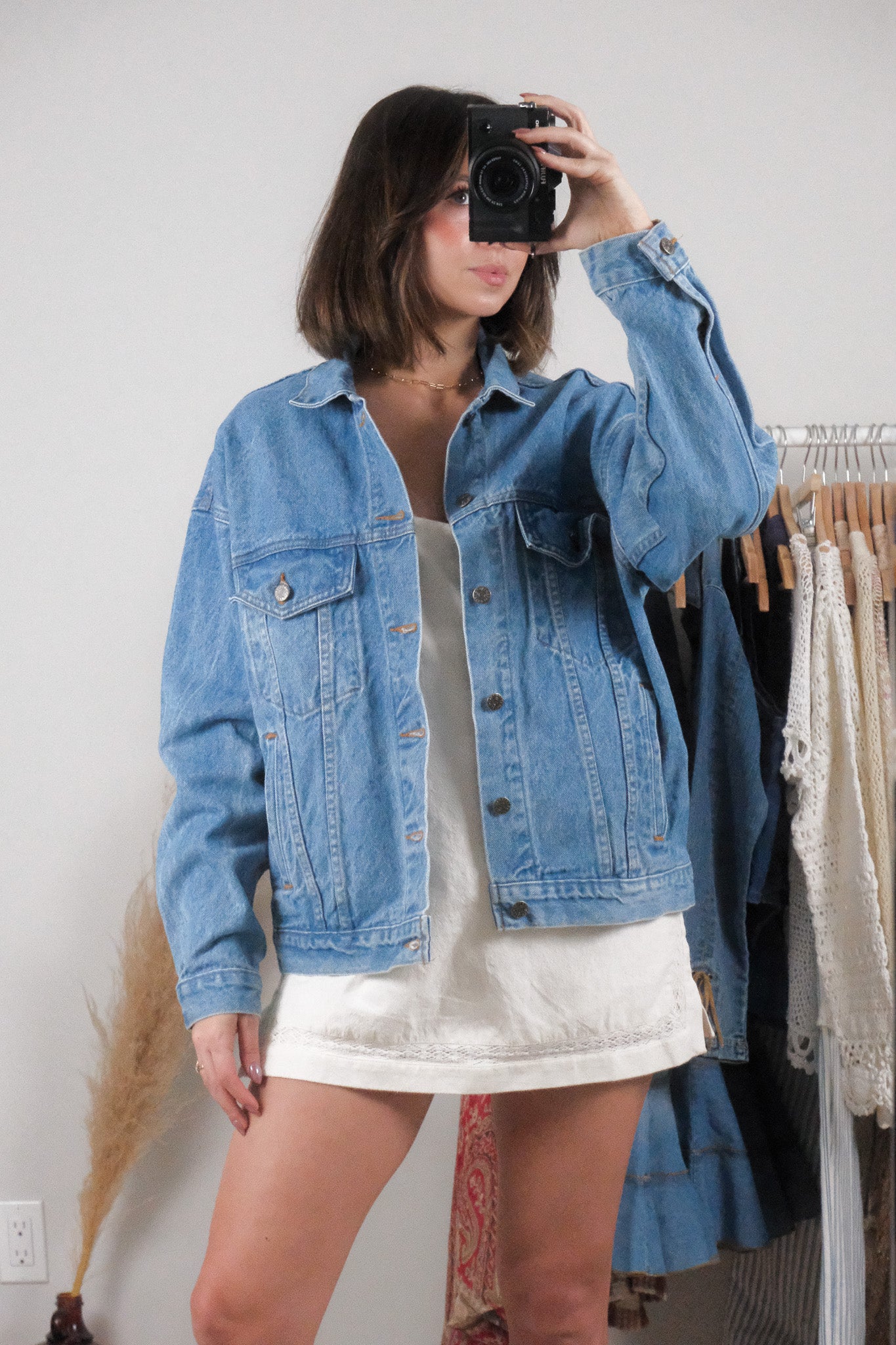 Made in USA x Vintage x Denim Embossed Jacket (XS-M)