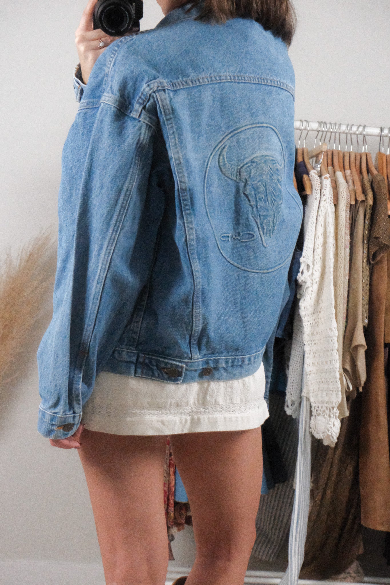Made in USA x Vintage x Denim Embossed Jacket (XS-M)