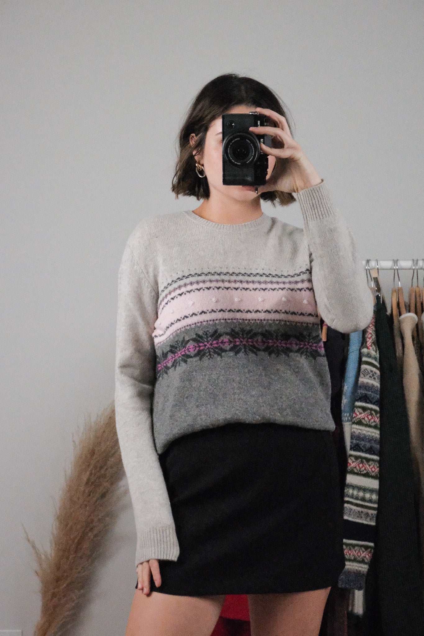 Vintage x Deadstock x Wool Beaded Patterned Knit (S)