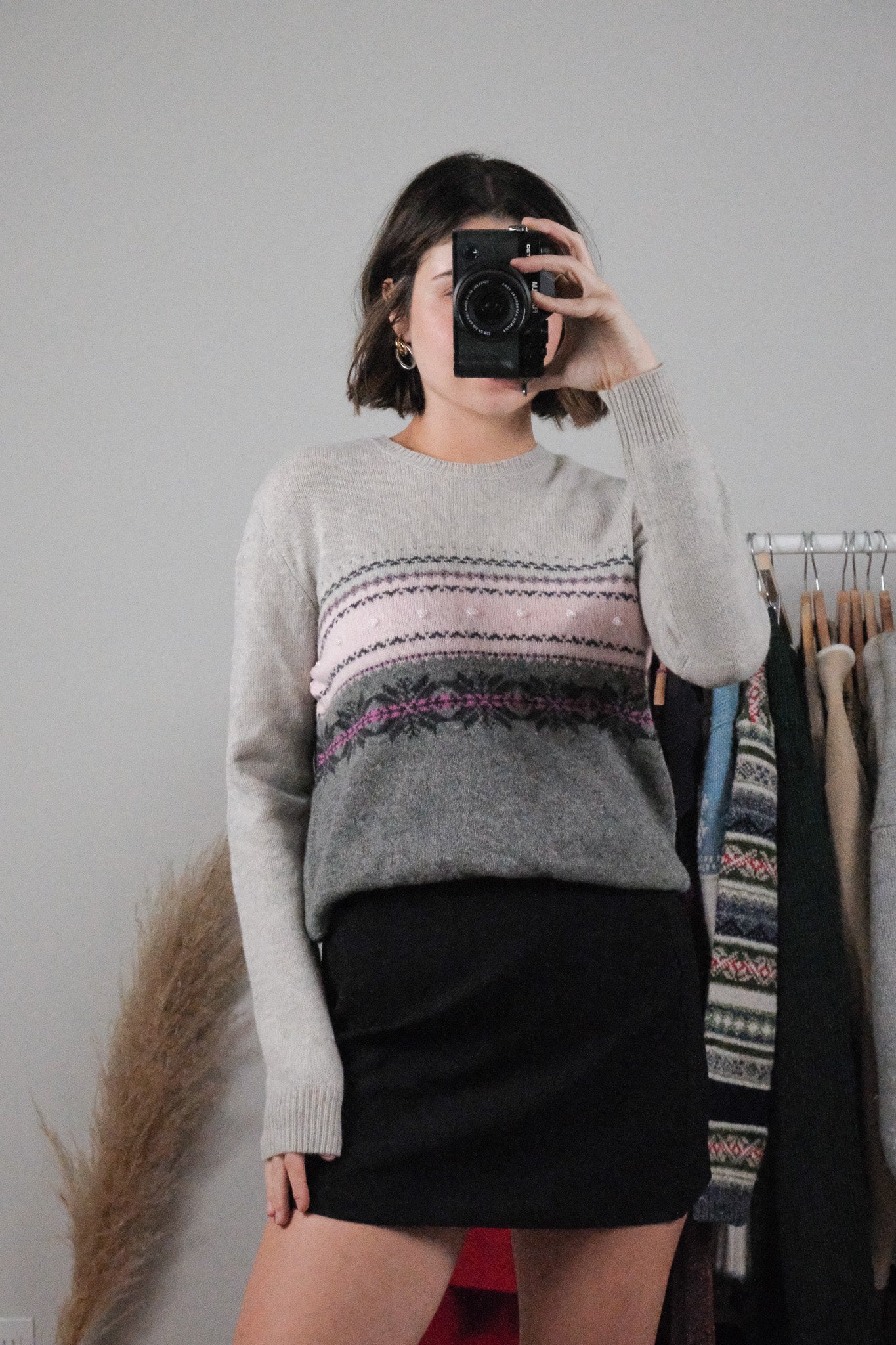 Vintage x Deadstock x Wool Beaded Patterned Knit (S)