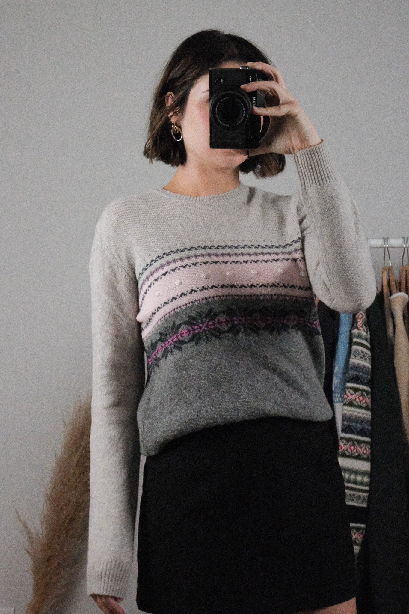 Vintage x Deadstock x Wool Beaded Patterned Knit (S)