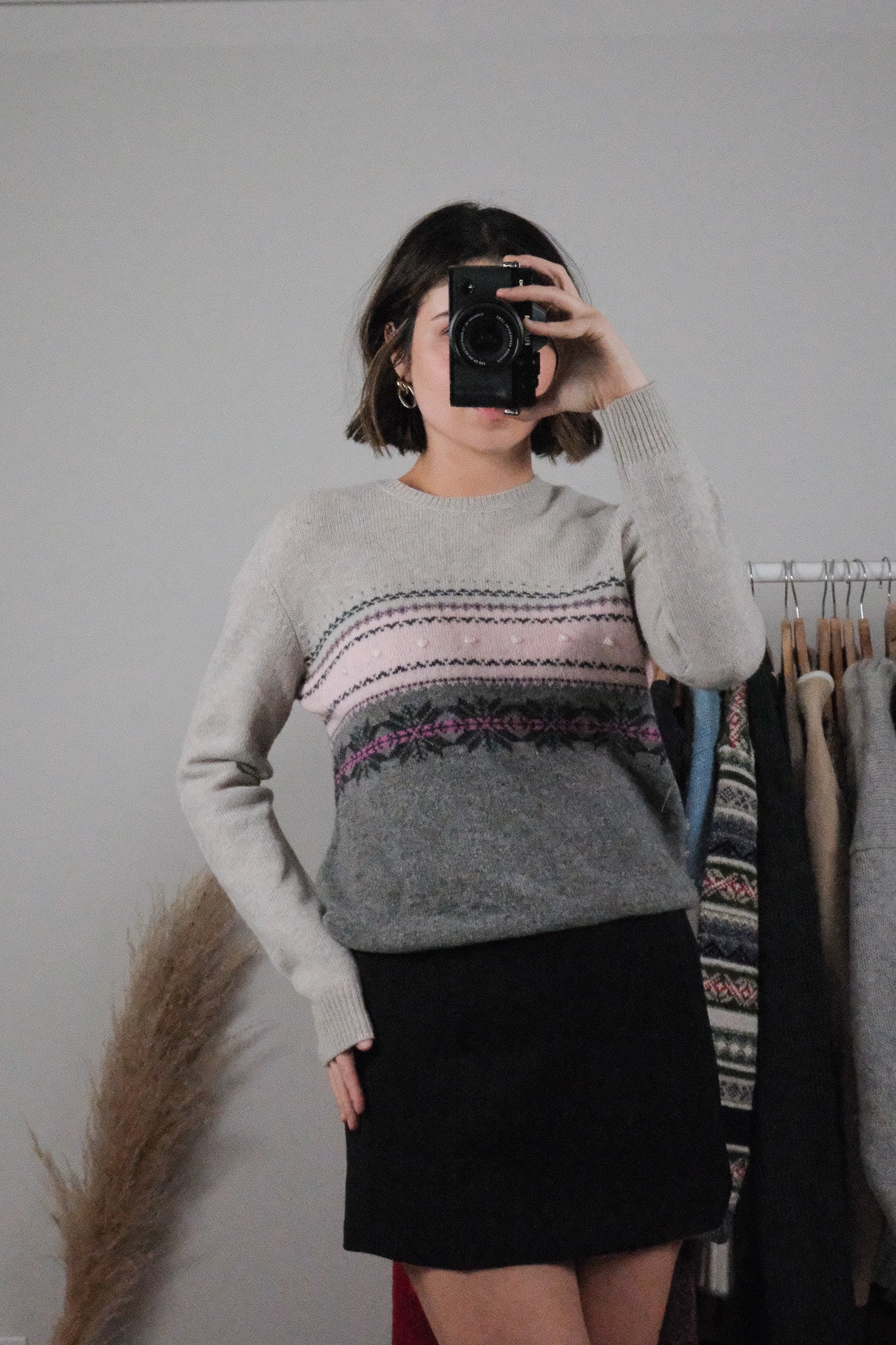 Vintage x Deadstock x Wool Beaded Patterned Knit (S)