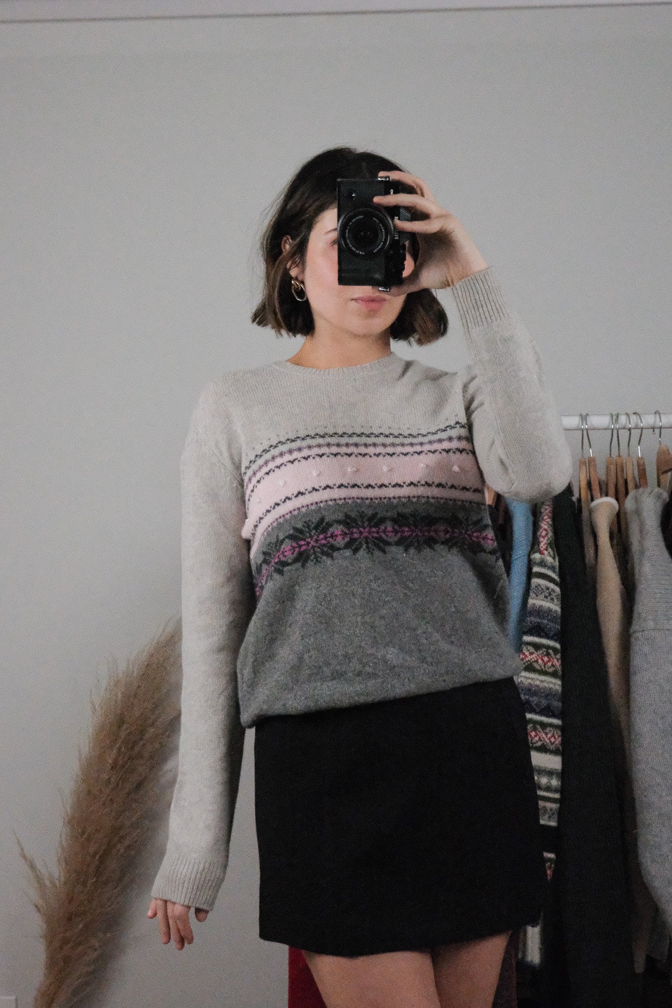 Vintage x Deadstock x Wool Beaded Patterned Knit (S)