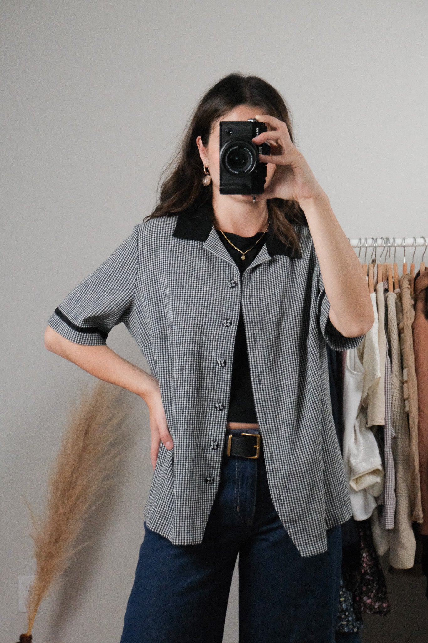Vintage x Gingham Short-Sleeve Blouse (10)