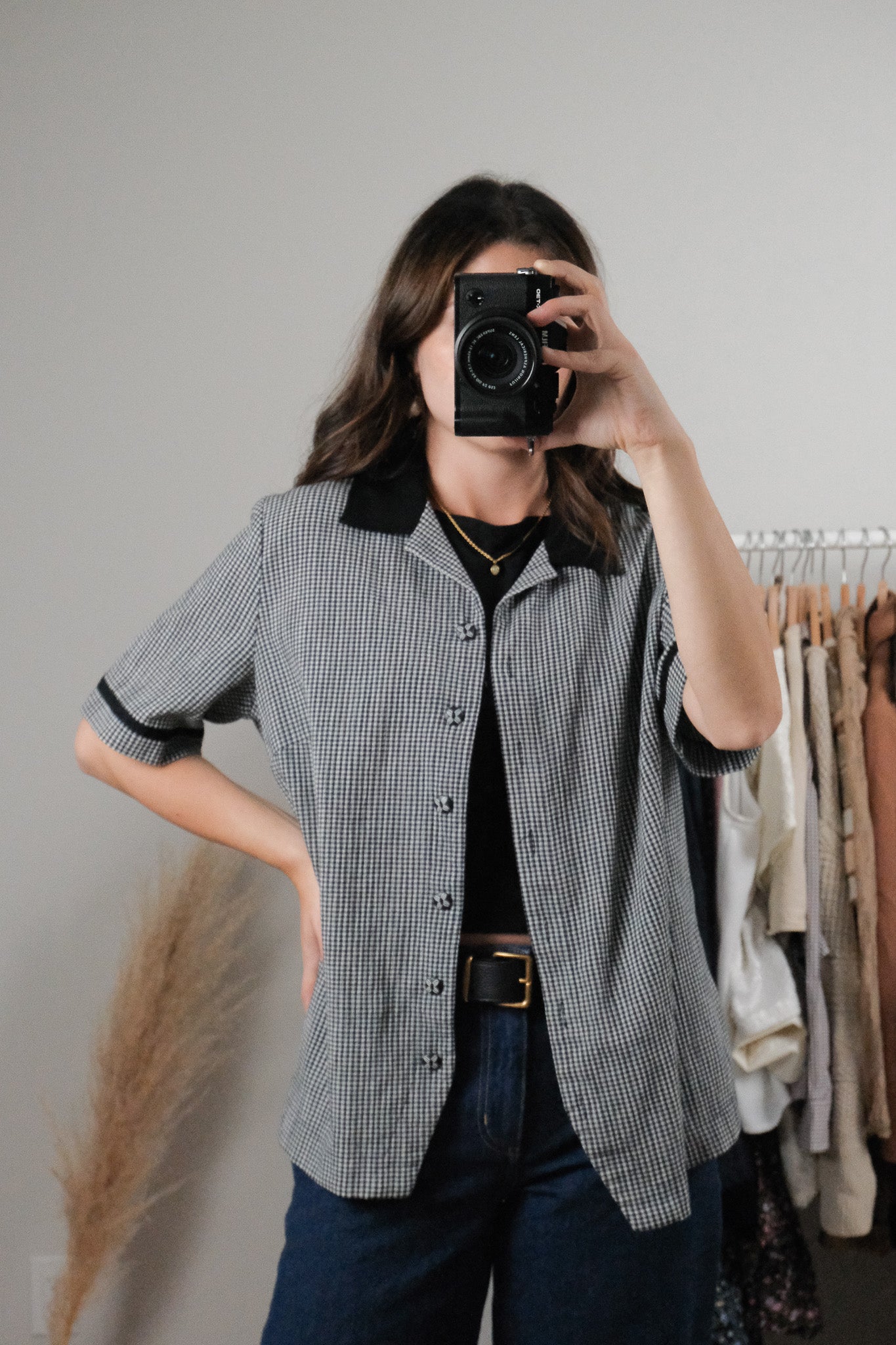 Vintage x Gingham Short-Sleeve Blouse (10)