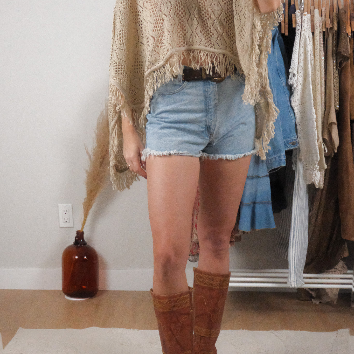 Made in USA x Vintage x Knit Poncho (OS)
