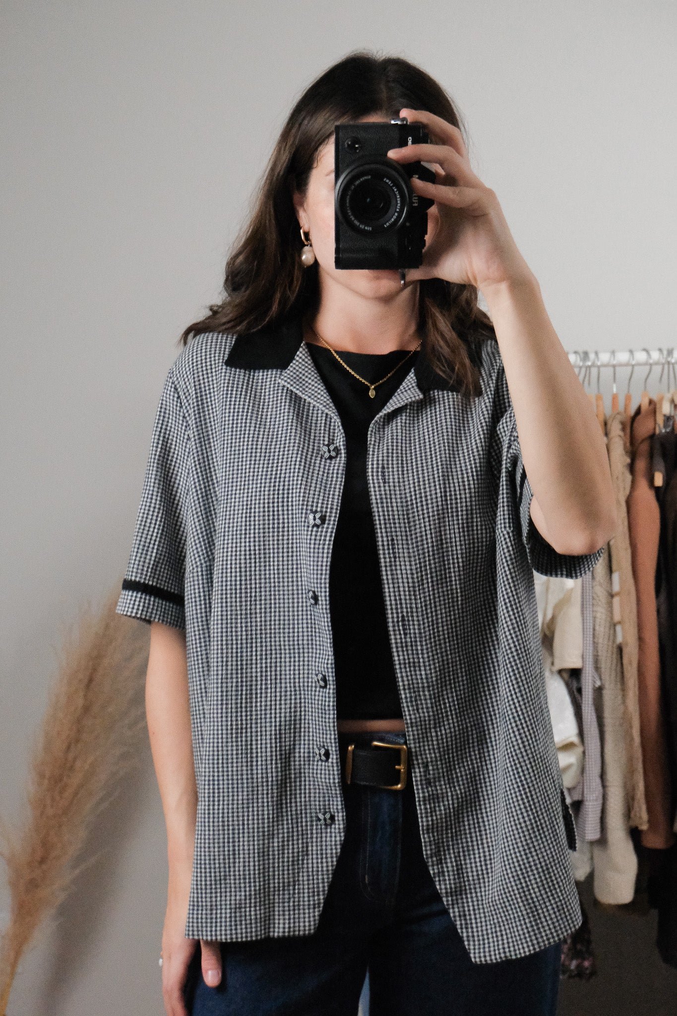Vintage x Gingham Short-Sleeve Blouse (10)