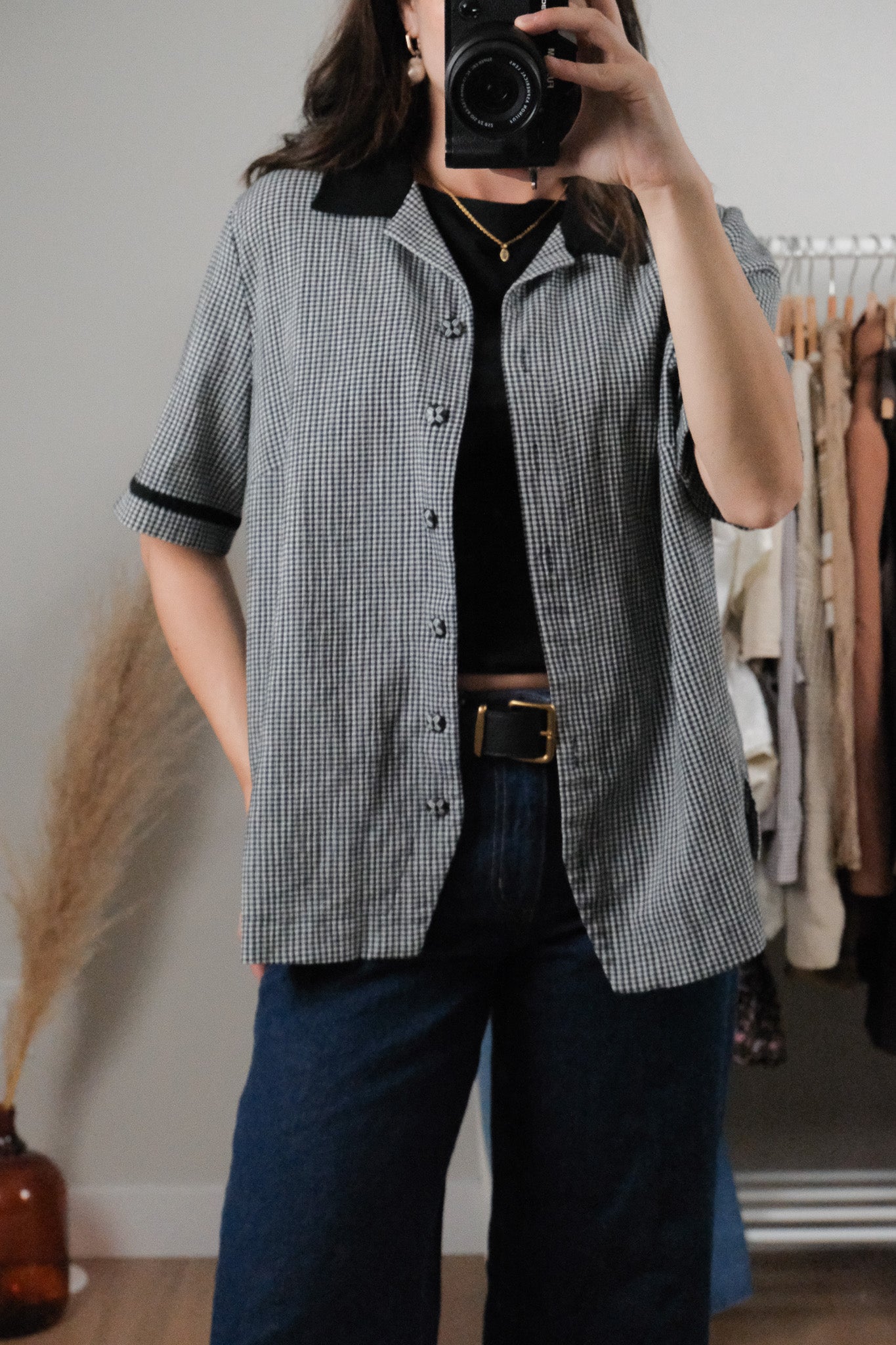 Vintage x Gingham Short-Sleeve Blouse (10)