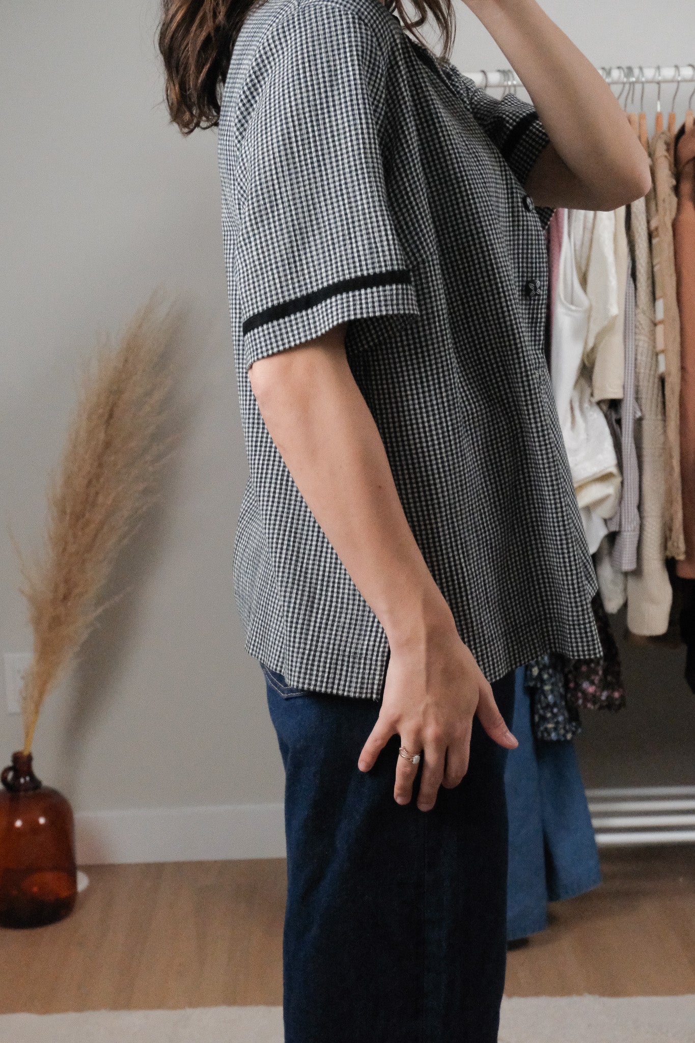 Vintage x Gingham Short-Sleeve Blouse (10)
