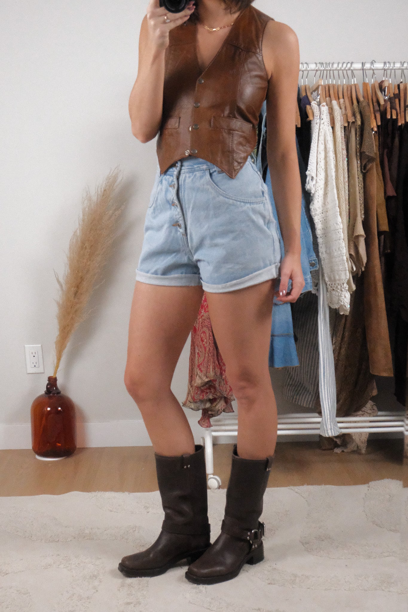 Vintage x Denim Cuff Shorts (S)