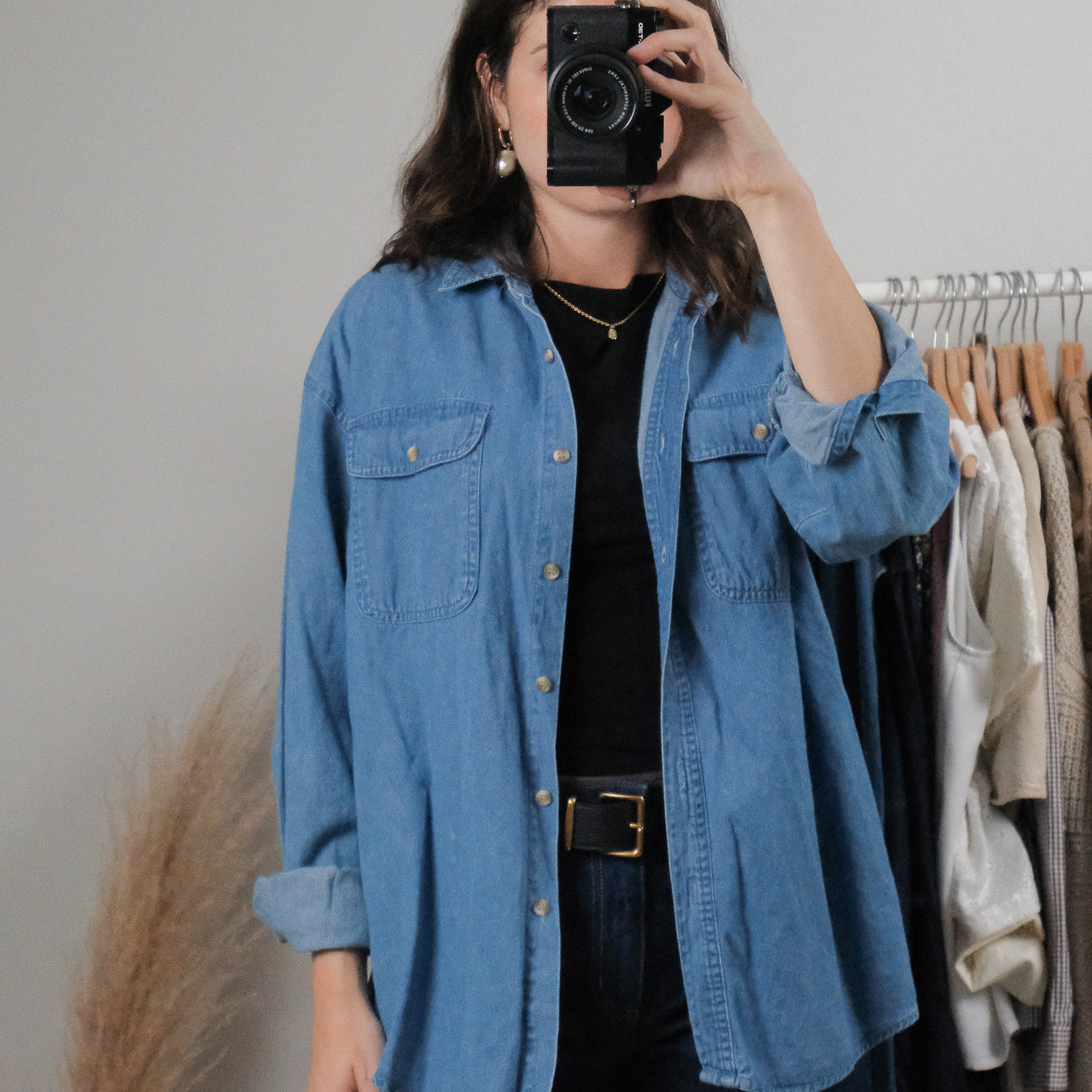 Vintage x Denim Button Up (M)