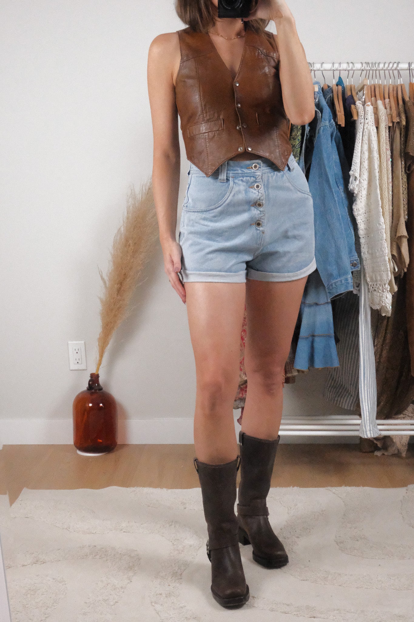 Vintage x Denim Cuff Shorts (S)