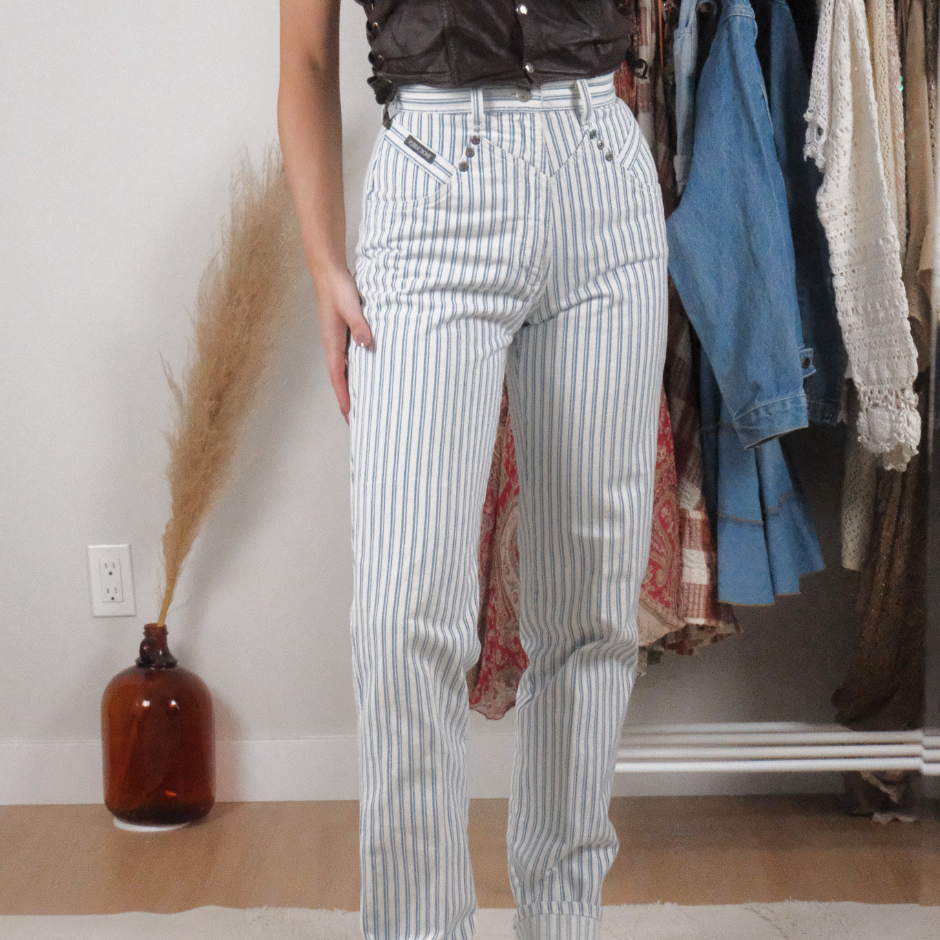 Vintage x Rockies x Cotton Striped Jeans (0)