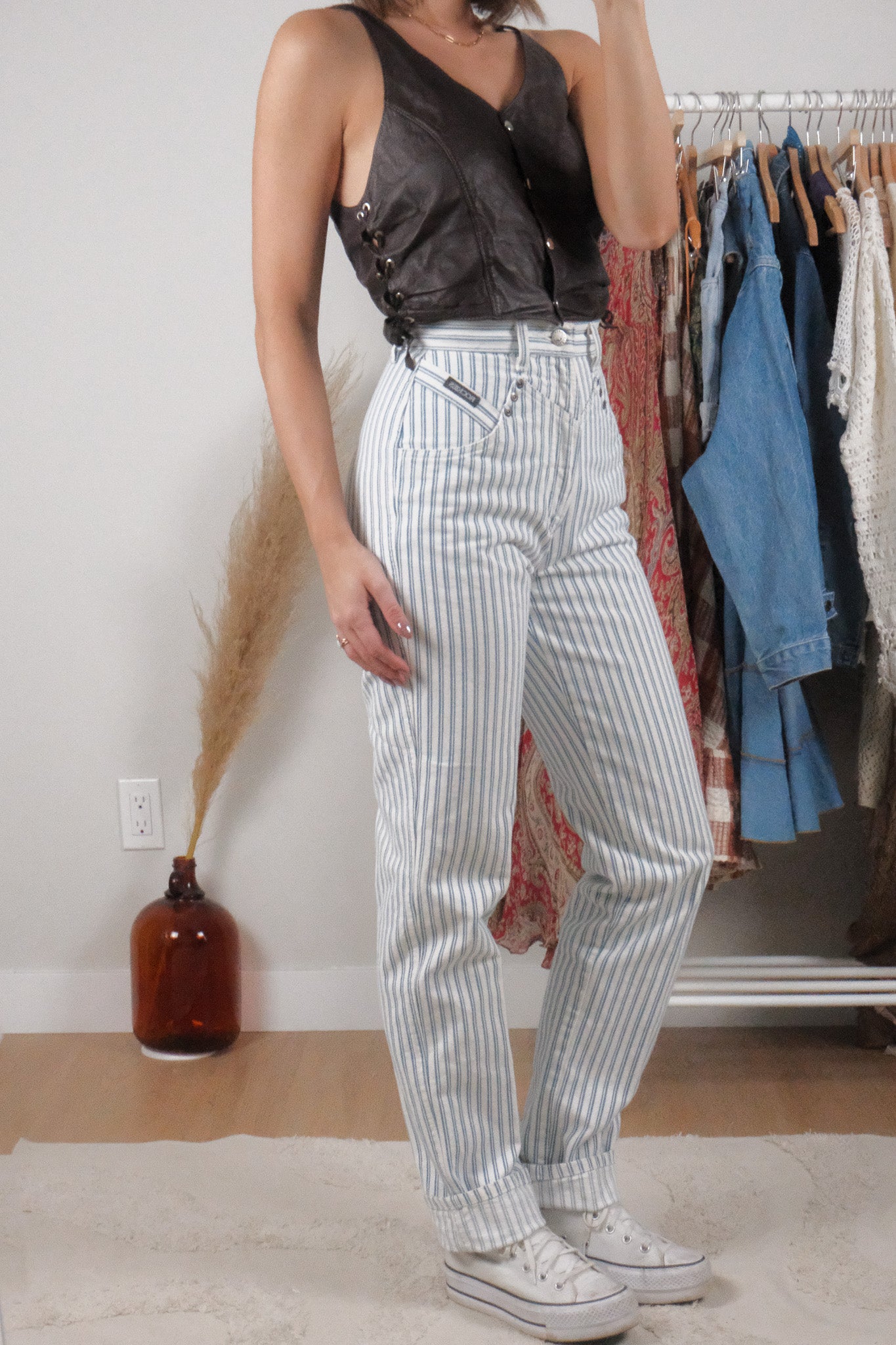 Vintage x Rockies x Cotton Striped Jeans (0)