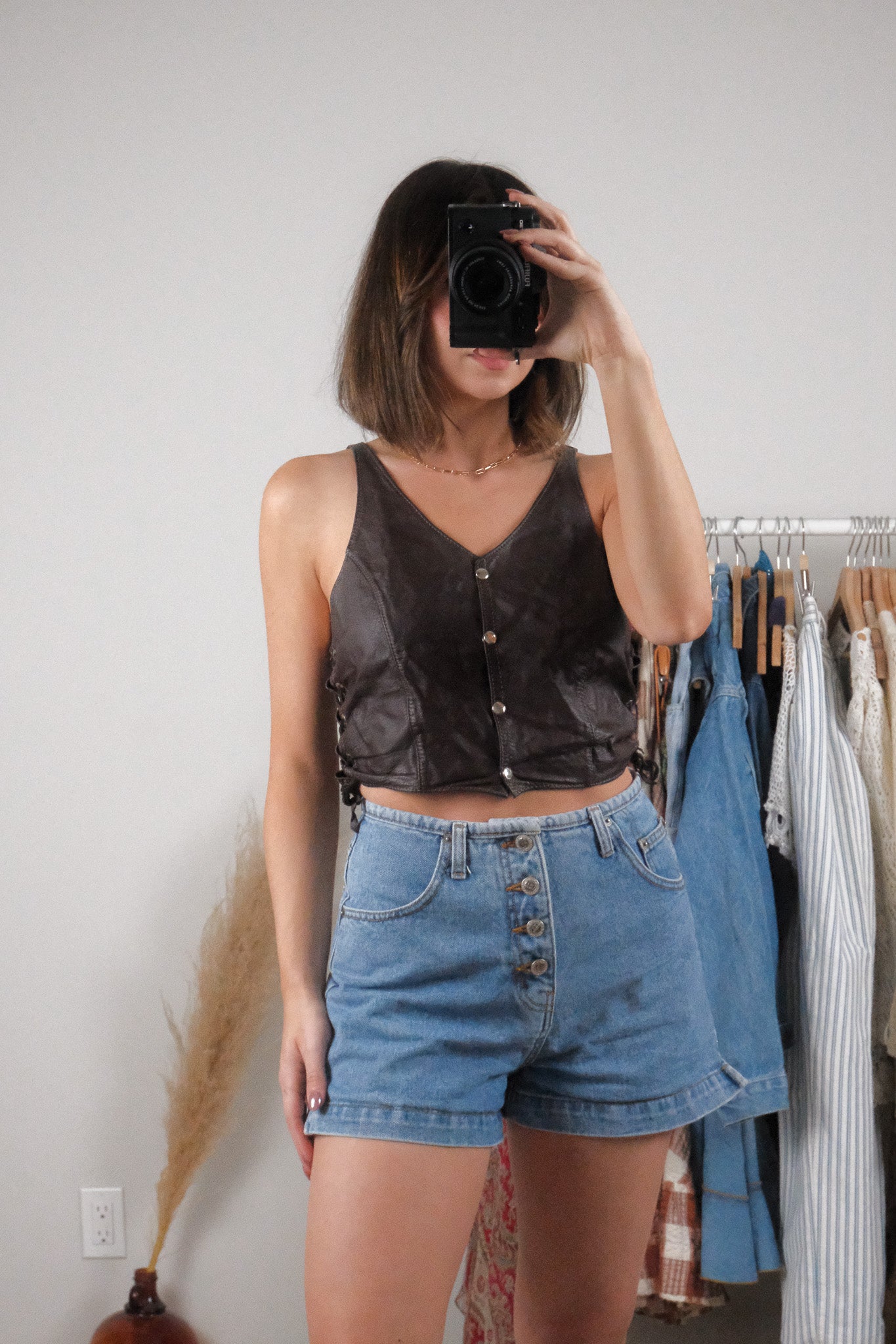 Made in Canada x Vintage x Leather Braided Vest (S)
