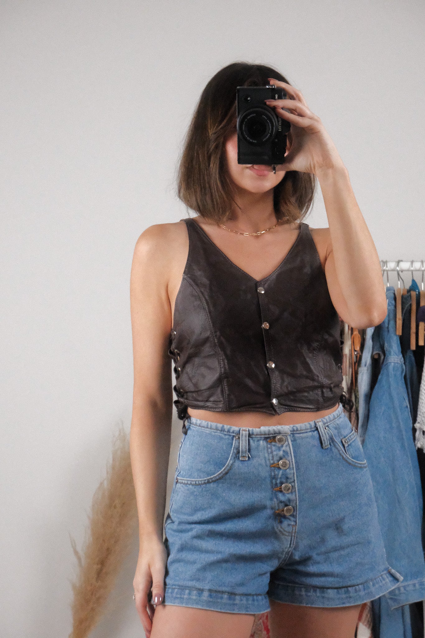 Made in Canada x Vintage x Leather Braided Vest (S)