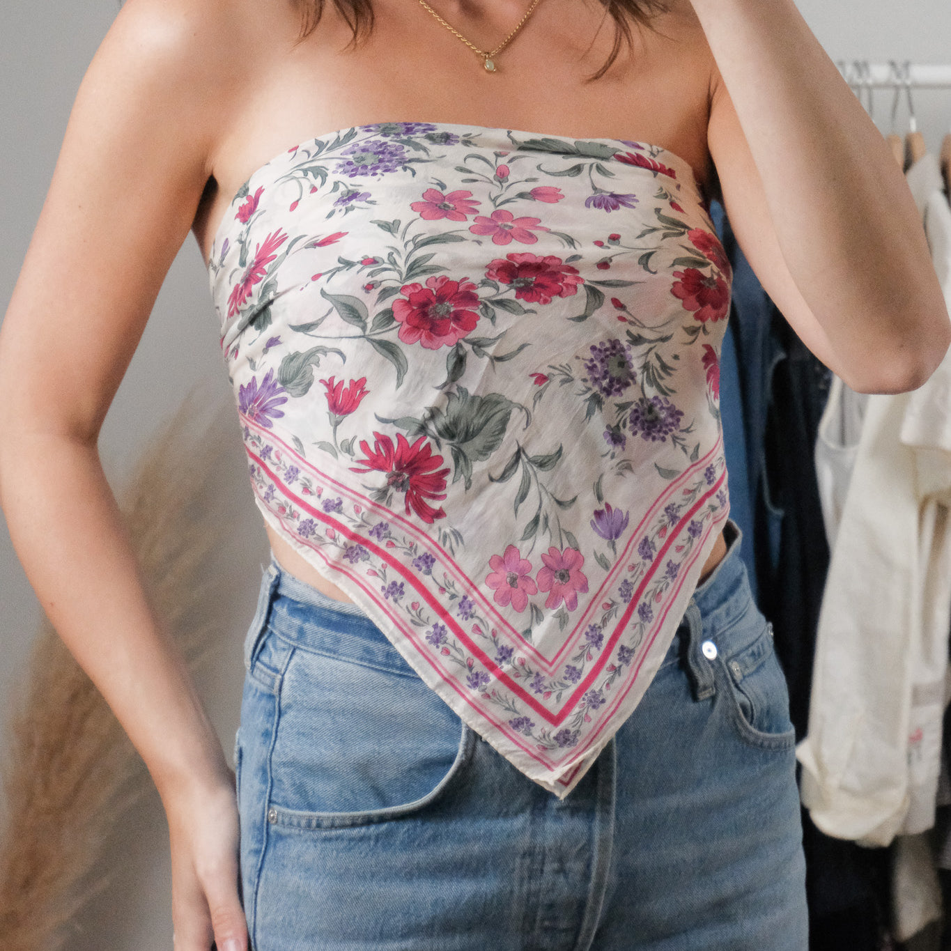 Vintage x Silk Floral Scarf