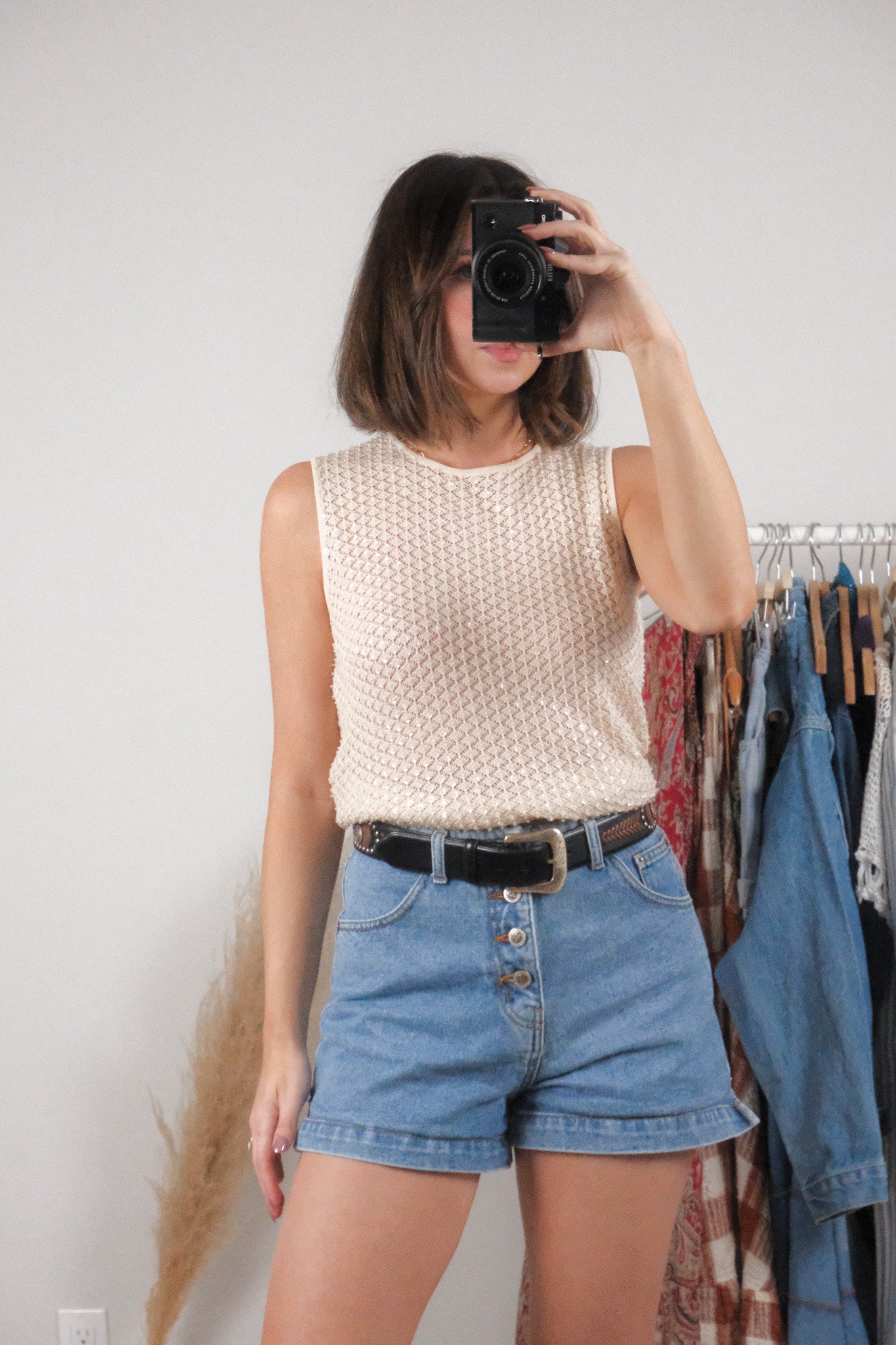 Vintage x Emanuel Ugardo x Silk Sequin/Beaded Knit Tank (M)