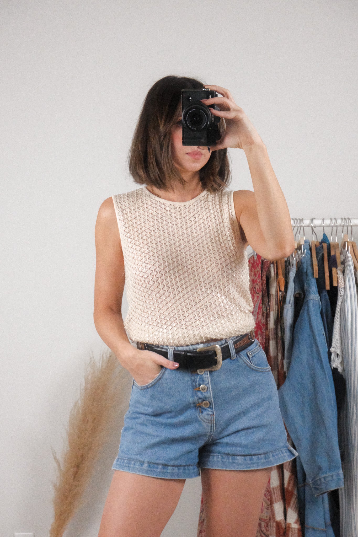 Vintage x Emanuel Ugardo x Silk Sequin/Beaded Knit Tank (M)