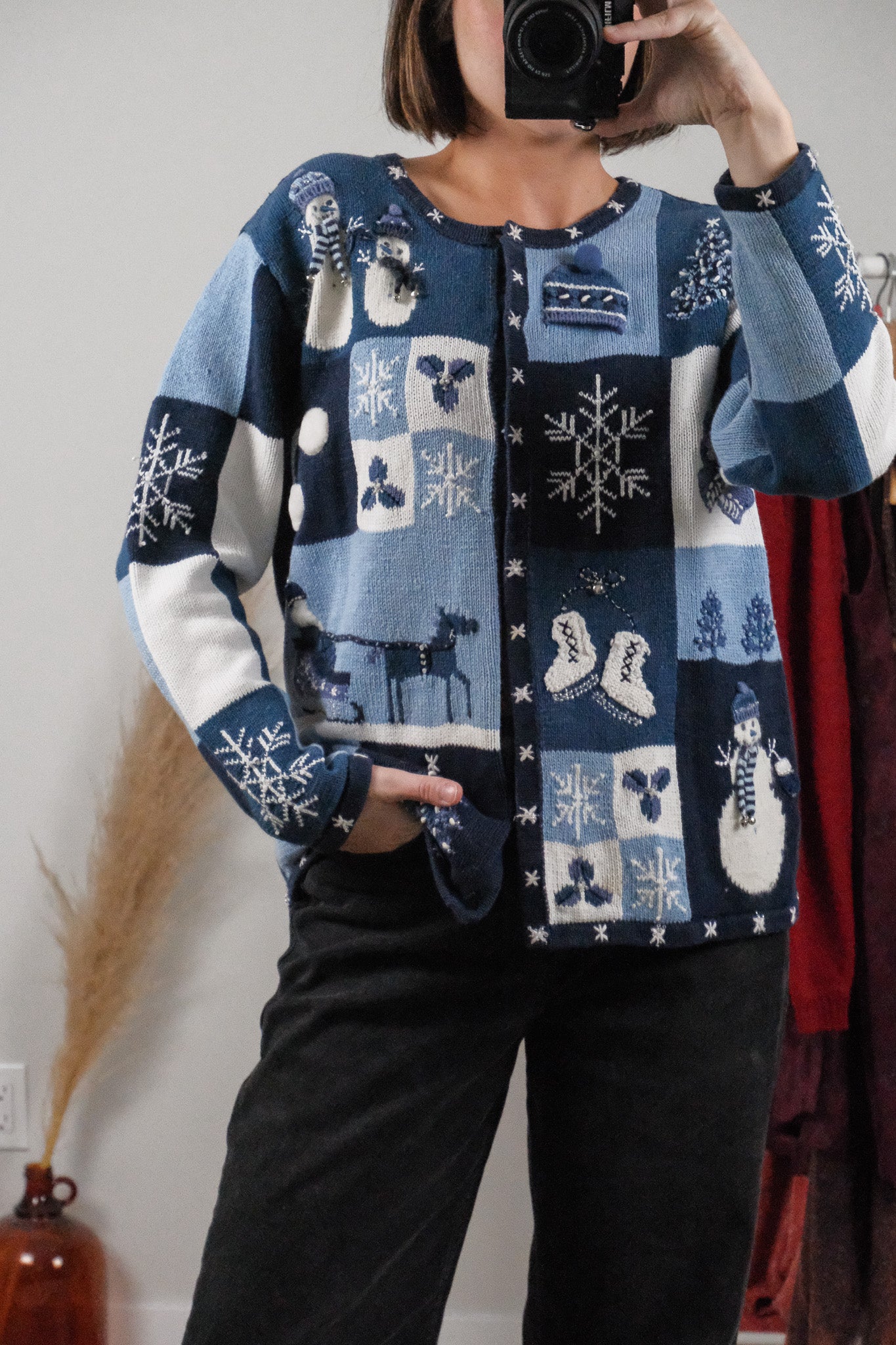 Vintage x Cotton Beaded/Embroidered Patchwork Cardigan (M)