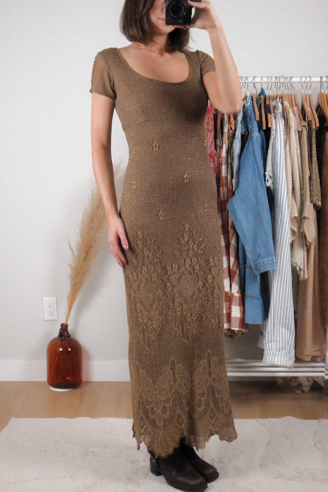 Made in Canada x Vintage x Shimmer Knit Maxi Dress (4/6)