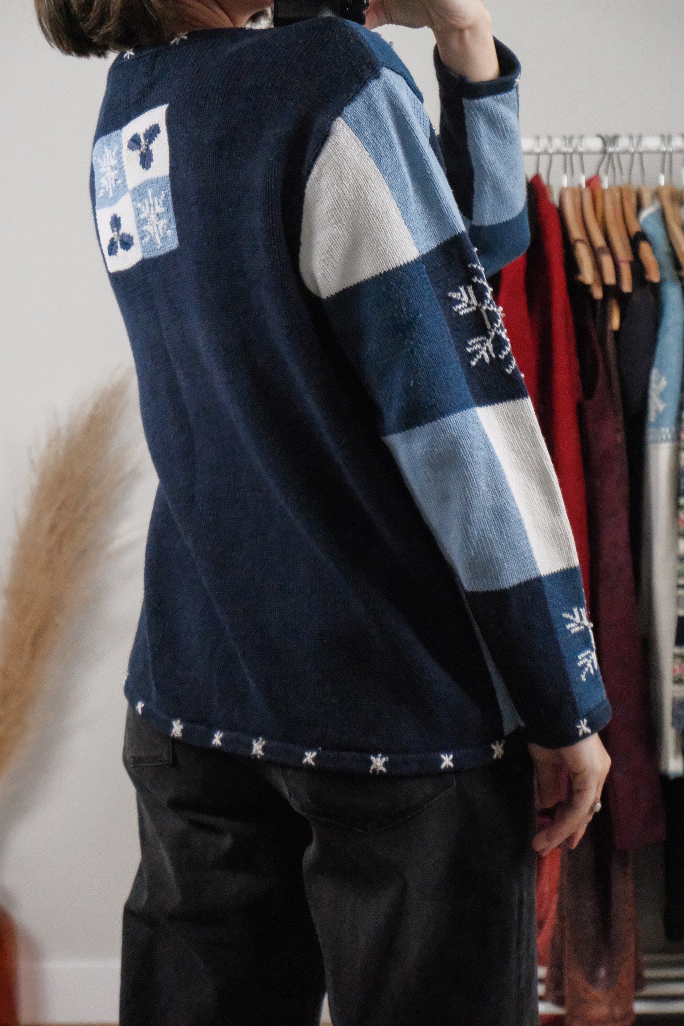 Vintage x Cotton Beaded/Embroidered Patchwork Cardigan (M)