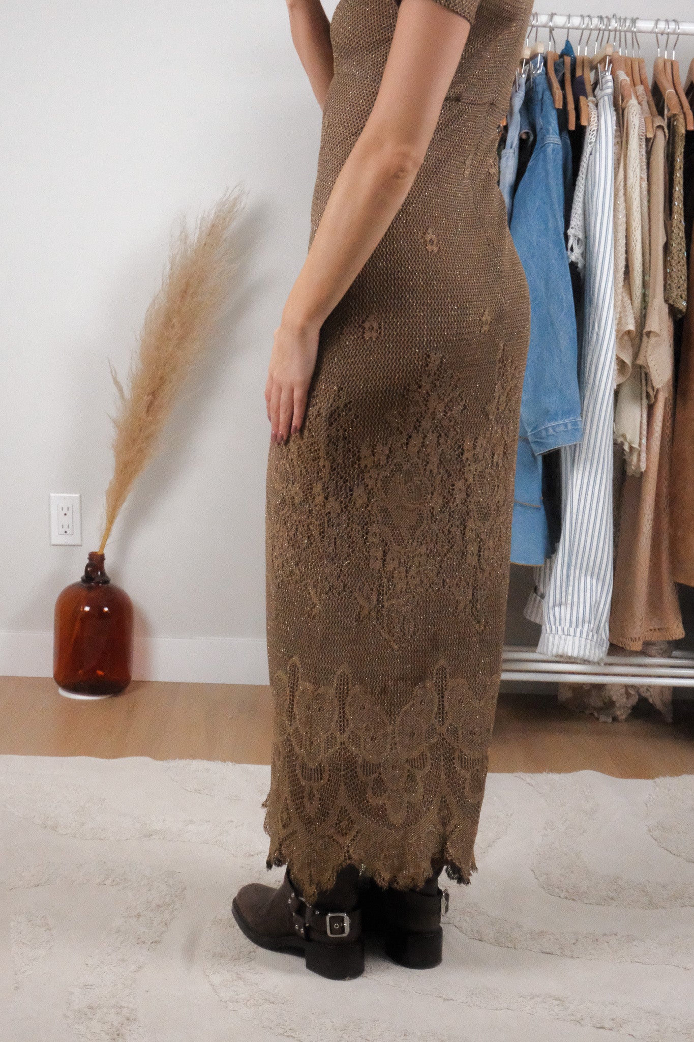 Made in Canada x Vintage x Shimmer Knit Maxi Dress (4/6)