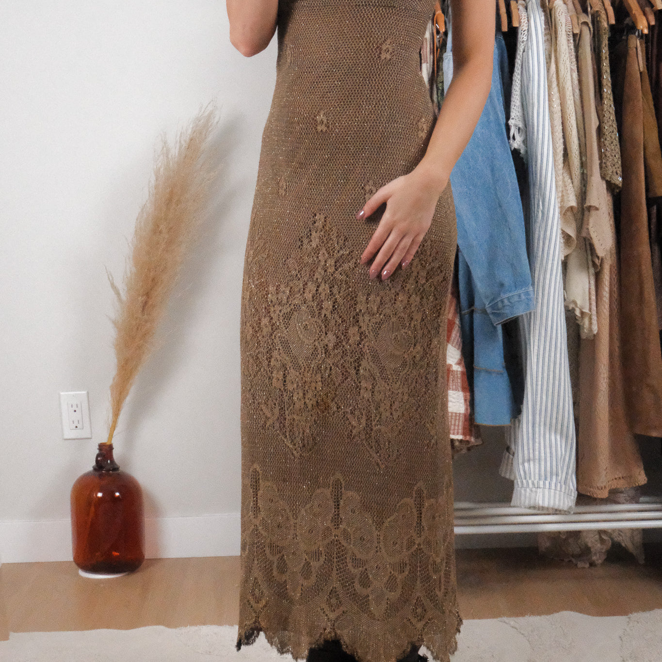 Made in Canada x Vintage x Shimmer Knit Maxi Dress (4/6)