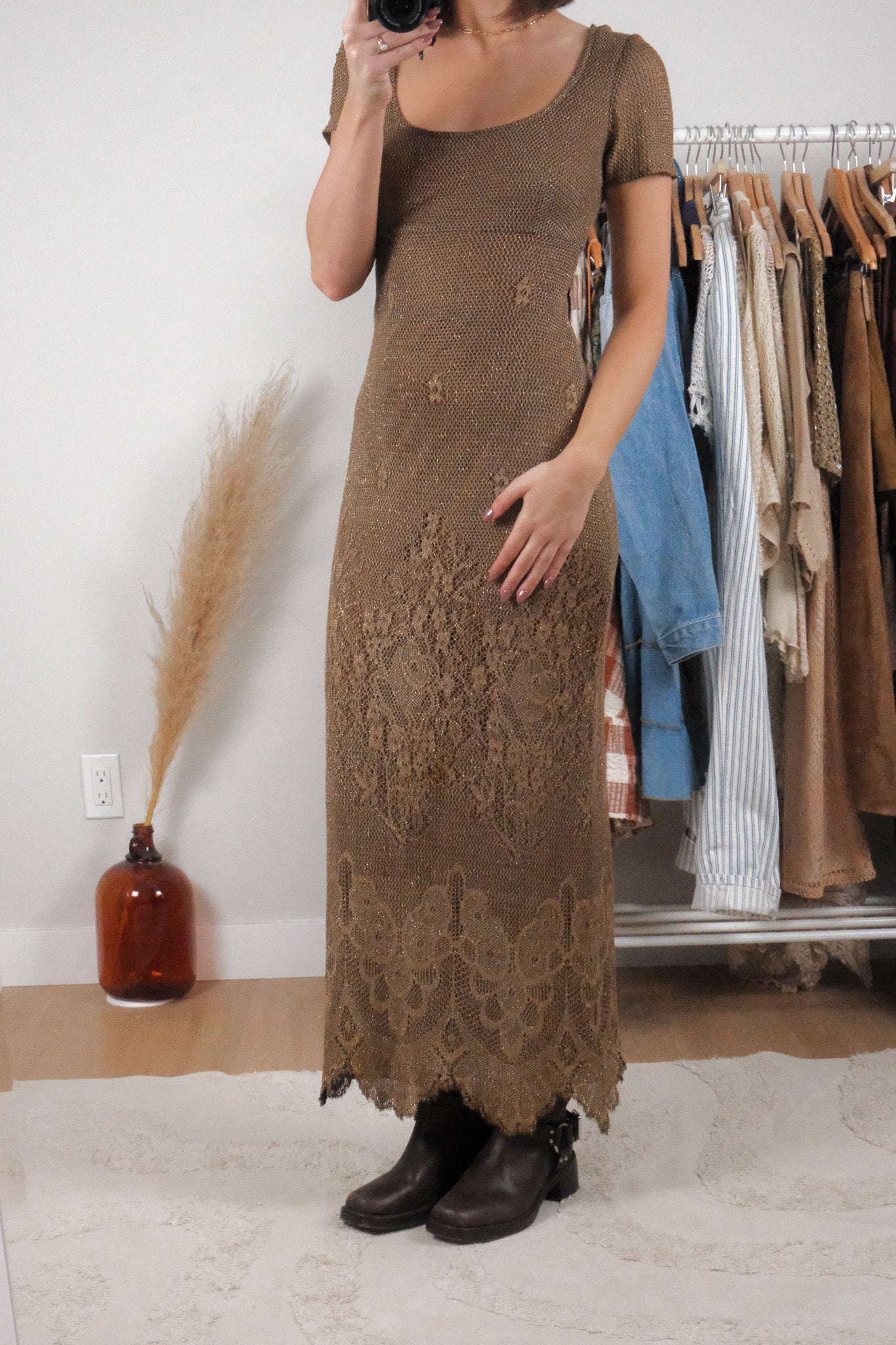 Made in Canada x Vintage x Shimmer Knit Maxi Dress (4/6)
