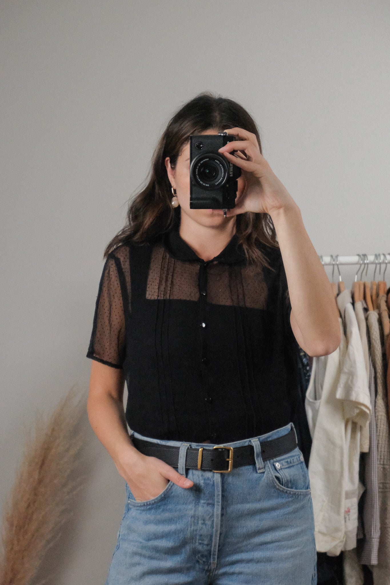 Vintage x Polkadot Mesh Top (M)